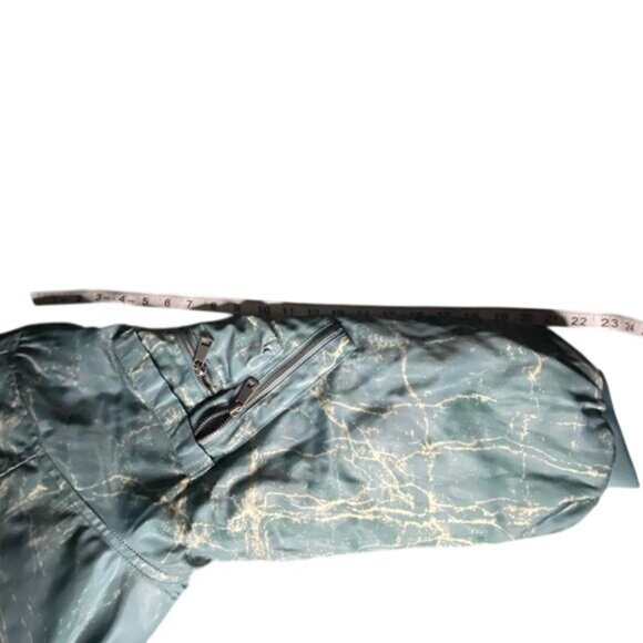 BDG Light Green Marble Print Puffer Bomber Jacket Size S - Picture 13 of 16